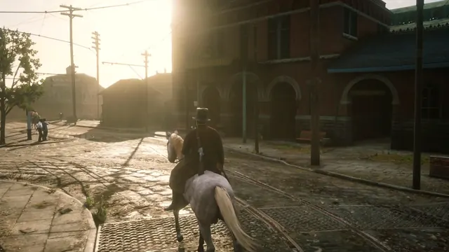 Reiter im Gegenlicht auf dem Kopfsteinpflaster am Bahnhof von Saint Denis.