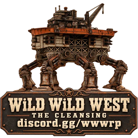 Die Festung über einem genieteten Eisenschild mit Discord-Adresse.